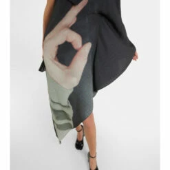 MM6 Maison Margiela Printed One-shoulder Midi Dress -Oséree Shop unnamed file 102