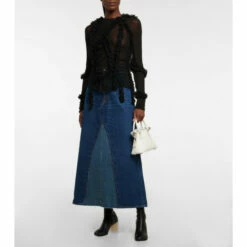 MM6 Maison Margiela Frill-trimmed Mesh Top