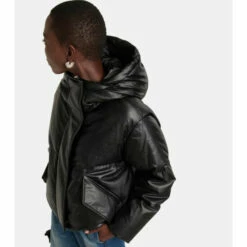 MM6 Maison Margiela Logo Faux Leather Padded Jacket -Oséree Shop unnamed file 1056