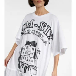 MM6 Maison Margiela Printed Cotton Shirt Minidress -Oséree Shop unnamed file 122