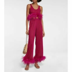 Oséree Lumière Plumage Wide-leg Pants