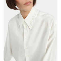 MM6 Maison Margiela Lace-trimmed Cotton Poplin Shirt -Oséree Shop unnamed file 189