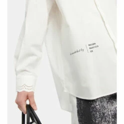 MM6 Maison Margiela Lace-trimmed Cotton Poplin Shirt -Oséree Shop unnamed file 190