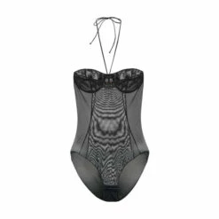 Oséree Halterneck Mesh Bodysuit