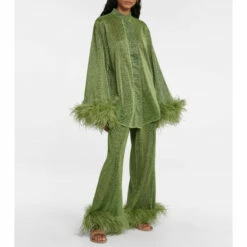 Oséree Lumière Plumage Wide-leg Pants