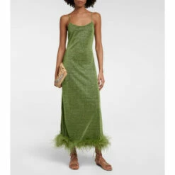 Oséree Lumière Plumage Maxi Dress