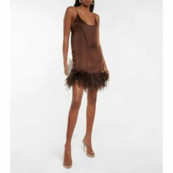 Oséree Plumage Feather-trimmed Minidress