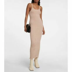 MM6 Maison Margiela Ribbed-knit Midi Dress