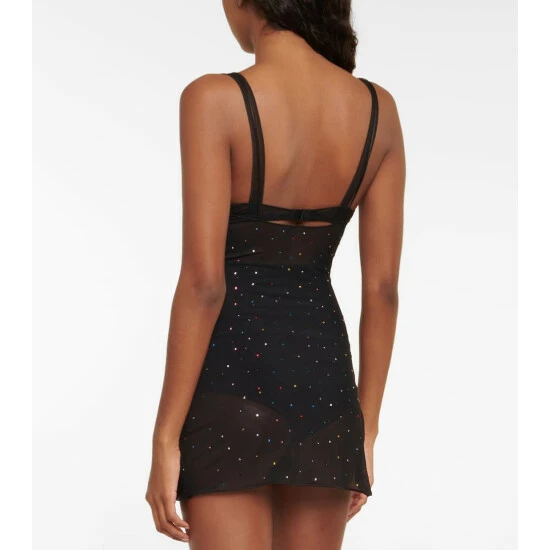 Oséree Gem Embellished Mesh Slip Dress 2 Oséree Gem Embellished Mesh Slip Dress - Image 2