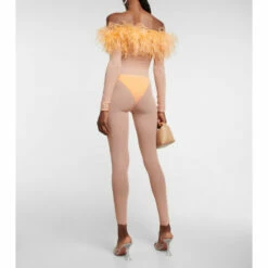 Oséree Feather-trimmed Mesh Jumpsuit 6 Oséree Feather-trimmed Mesh Jumpsuit -Oséree Shop unnamed file 389
