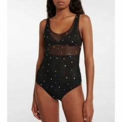 Oséree Embellished Tulle Bodysuit