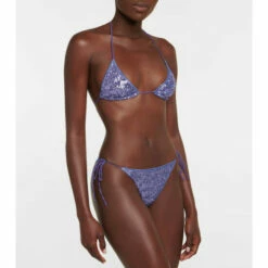 Oséree Sequin-embellished Triangle Bikini