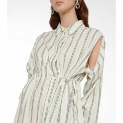 MM6 Maison Margiela Striped Cotton And Wool Shirt Dress -Oséree Shop unnamed file 533