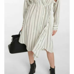 MM6 Maison Margiela Striped Cotton And Wool Shirt Dress -Oséree Shop unnamed file 534