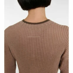 MM6 Maison Margiela Ribbed-knit Wool-blend Midi Dress -Oséree Shop unnamed file 541