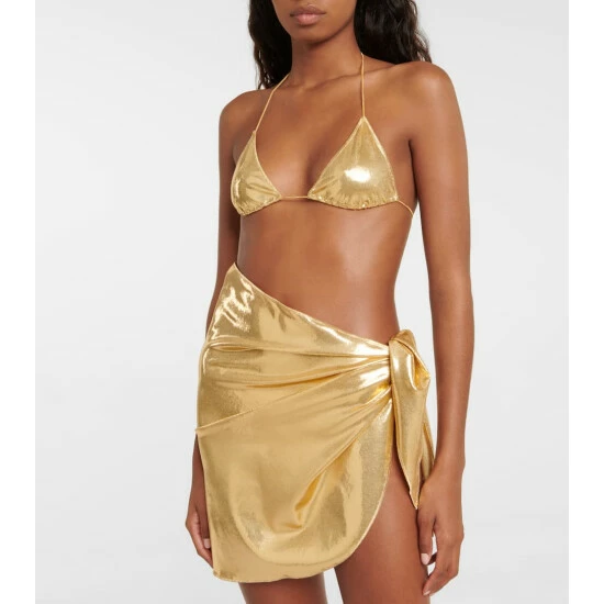 Oséree Laminated Wrap Miniskirt 1 Oséree Laminated Wrap Miniskirt