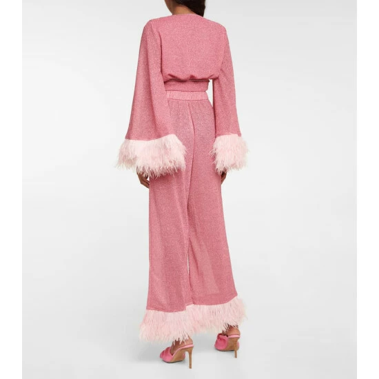 Oséree Lumière Feather-trimmed Pants 2 Oséree Lumière Feather-trimmed Pants - Image 2