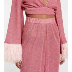 Oséree Lumière Feather-trimmed Pants 5 Oséree Lumière Feather-trimmed Pants -Oséree Shop unnamed file 637