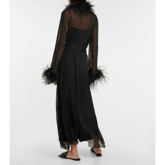 Oséree Plumage Feather-trimmed Chiffon Robe 2 Oséree Plumage Feather-trimmed Chiffon Robe - Image 2