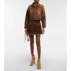 MM6 Maison Margiela Suede Miniskirt