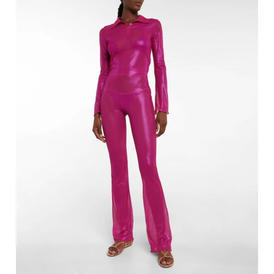 Oséree Lamé Polo Shirt 1 Oséree Lamé Polo Shirt