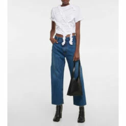 MM6 Maison Margiela Ruffle-trimmed Cotton Top