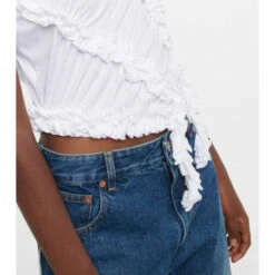 MM6 Maison Margiela Ruffle-trimmed Cotton Top -Oséree Shop unnamed file 763