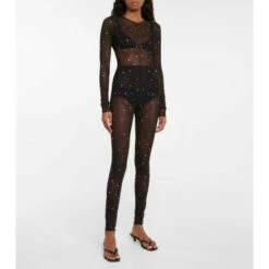 Oséree Embellished Tulle Bodysuit