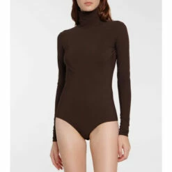 MM6 Maison Margiela High-neck Jersey-blend Bodysuit