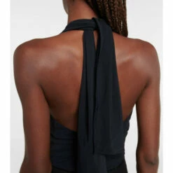 MM6 Maison Margiela Halterneck Jersey And Wool-blend Jumpsuit -Oséree Shop unnamed file 837