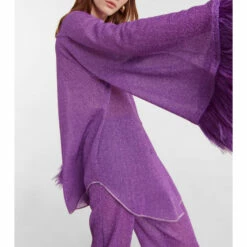 Oséree Lumière Feather-trimmed Blouse -Oséree Shop unnamed file 841