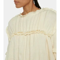 MM6 Maison Margiela Frill-trimmed Wool-blend Jersey Top -Oséree Shop unnamed file 928