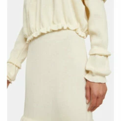 MM6 Maison Margiela Frill-trimmed Wool-blend Jersey Top -Oséree Shop unnamed file 929