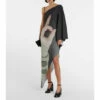 MM6 Maison Margiela Printed One-shoulder Midi Dress